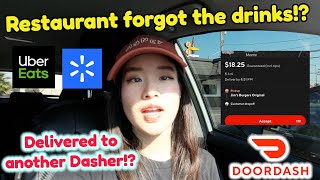 Restaurant forgot the drinks!?  Delivered to another Dasher! Uber Eats Ride Along Door Dash Spark