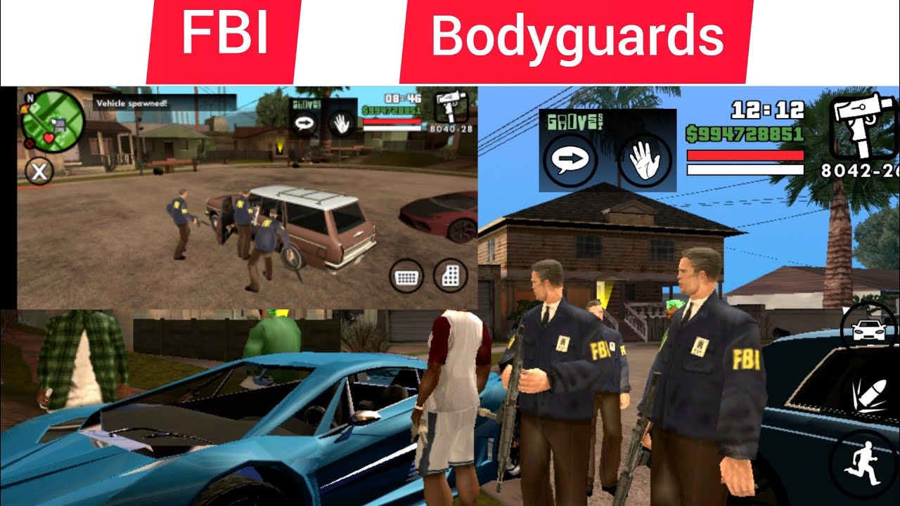 Grand theft auto withb 3 FBI bodyguardscheatsAndroid gameplayCleo