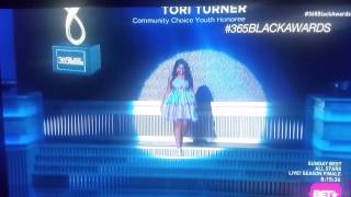 Tori Turner Accepts the McDonald's 365 Black Award