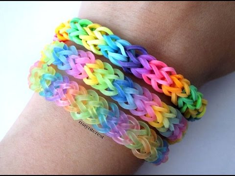 Cómo hacer pulseras con gomas elásticas del pelo  Pulseras de gomitas,  Cómo hacer pulseras, Joyería para hacer tutoriales