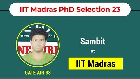 IIT Madras PhD Selection in MATH