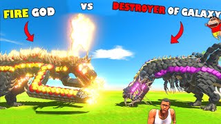 FIRE GOD vs DESTROYER OF GALAXY in Animal Revolt Battle Simulator | SHINCHAN CHOP FRANKLIN LAVA GOD screenshot 4