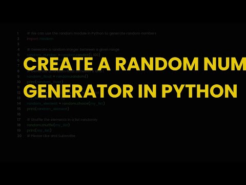 Create a random number generator in python