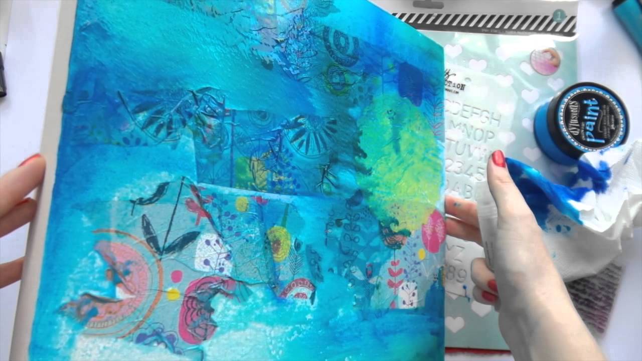 12 Days of Christmas Presents ~ DAY 9 ~ Mixed Media Canvas paint net