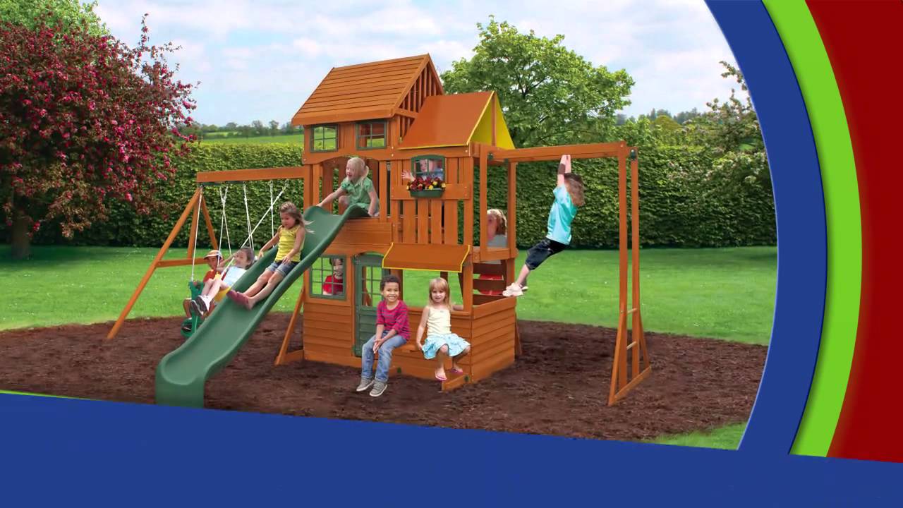 Cedar Summit Barrington Swingset Sold by Backyard Imagination  YouTube