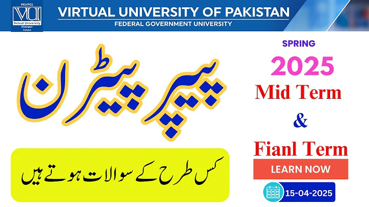 Paper Pattern for Spring 2025 Exams  |  Kis tra k Sawal ayen gy?  Virtual University | @VUkhanpur