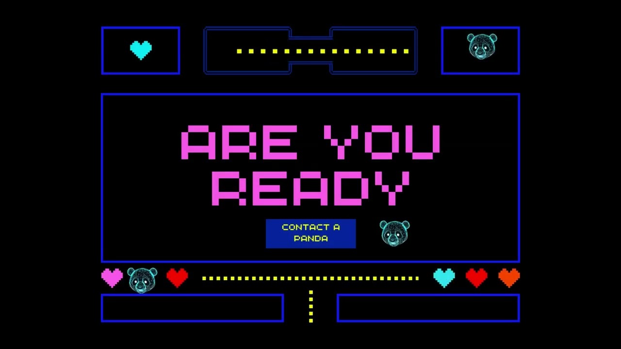 Panda Retro Pixel Game Night Game Presentation