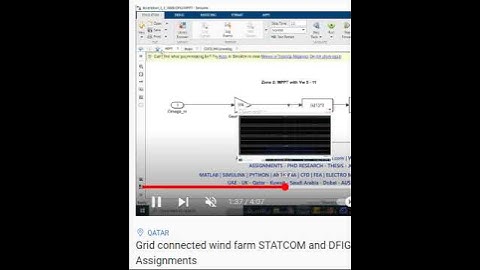 Grid connected wind farm STATCOM and DFIG simulink model  - Matlab Simulink Assignments