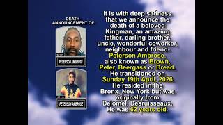 Peterson Ambrose ~ Short Obituary