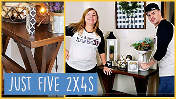 Farmhouse Entryway Table DIY | Rustic 2x4 Console Table