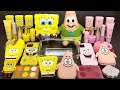 Spongebob vs PatrickStar Slime Mixing Makeup,Parts, Glitter Into Slime! Satisfying Slime Video ASMR