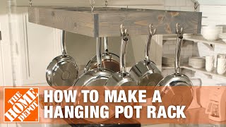 Learn the steps to take when developing a hanging pot rack for your kitchen.