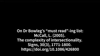 Must Read: Complexity of Intersectionality (2005)