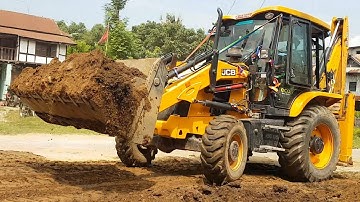 JCB Collecting Mud and Loading in Dump Truck - JCB Working For Road Construction - JCB Video