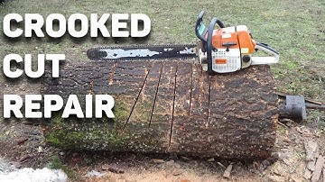 Chainsaw Cuts Crooked Curved Cuts. Bar Dressing and repair. Before and After.