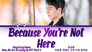 Jung Seung Hwan (정승환) - 'Because You're Not Here' Now We Are Breaking Up (지금 헤어지는 중입니다) OST 4 가사
