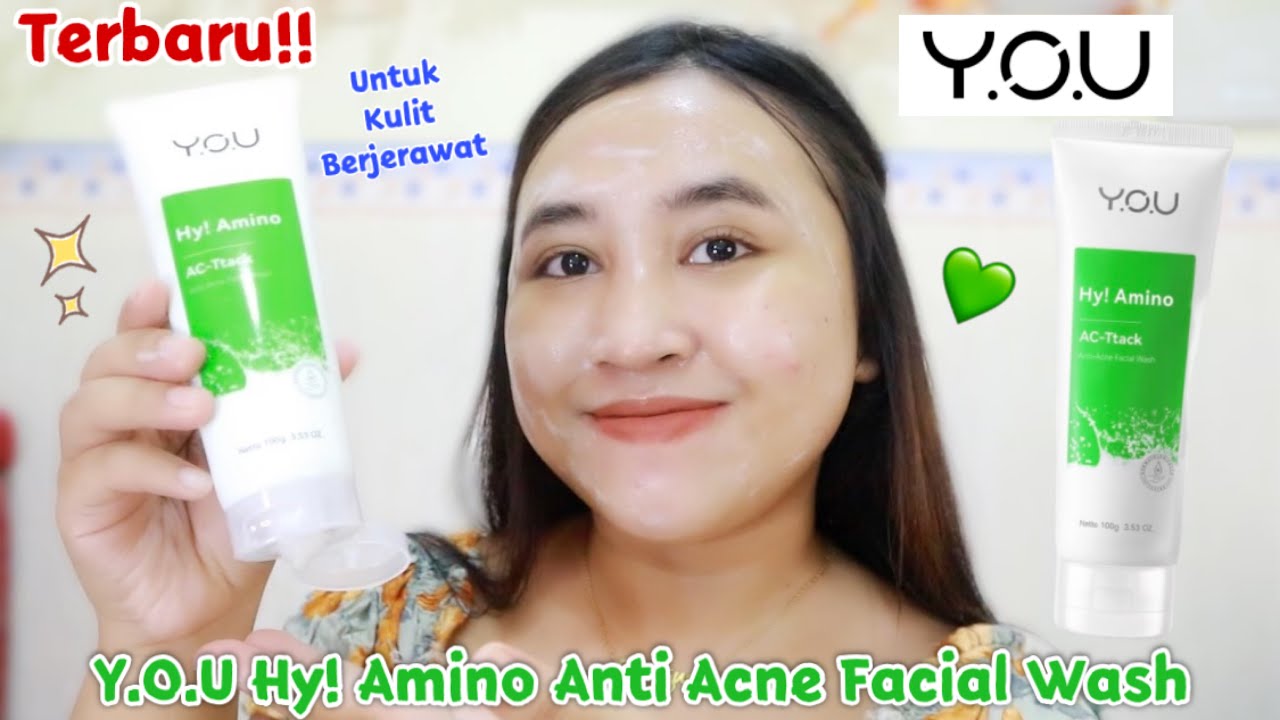 Review Y.O.U Hy! Amino Anti Acne Facial Wash 🍃 || Putri Yustika - YouTube