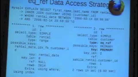 MySQL Query Optimization with EXPLAIN by Sheeri Cabral of Mozilla