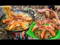 Cooking noodle seafood crabs shrimps eating so great  fried noodle crabs lobster seafood recipe