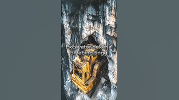 Excavator bekerja di tebing tinggi #excavators #excavatorbesar #shorts