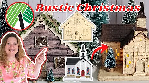 🎄AMAZING Rustic Dollar Tree Village and Cabin DIY for Your Christmas Decor