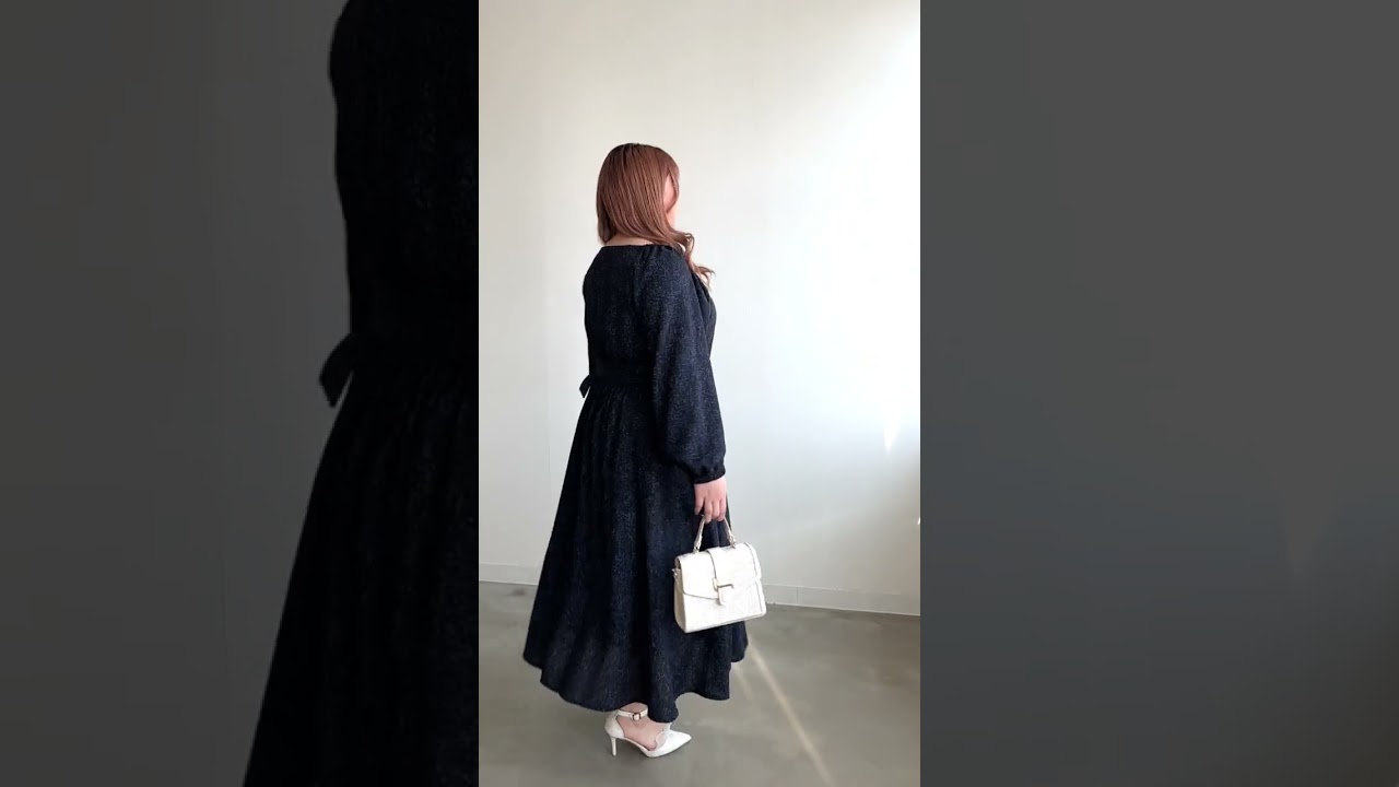 CLETTEオリジナル☆ベルト付きツイード調ワンピース | 大きい