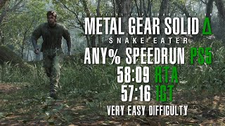 MGSΔSE Any% VE Speedrun (58:09 RTA) [PS5] (with Auto Cutscene Skip Glitch and Airwalking)