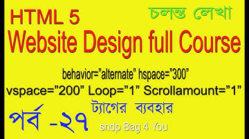 HTML BANGLA TUTORIAL FULL COURSE (WEB SITE DESIGN)Use Marquee tag in html| Running Text moving text