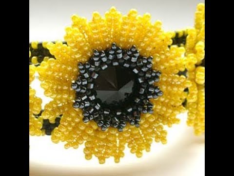 Подсолнухи из бисера. Beaded sunflowers