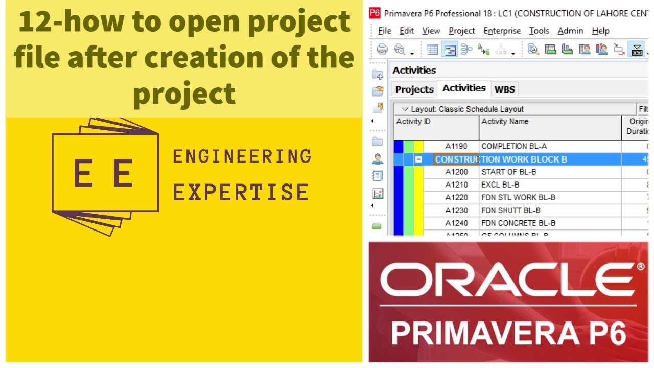 12 how to open project file after creation of the project IN PRIMAVERA ...