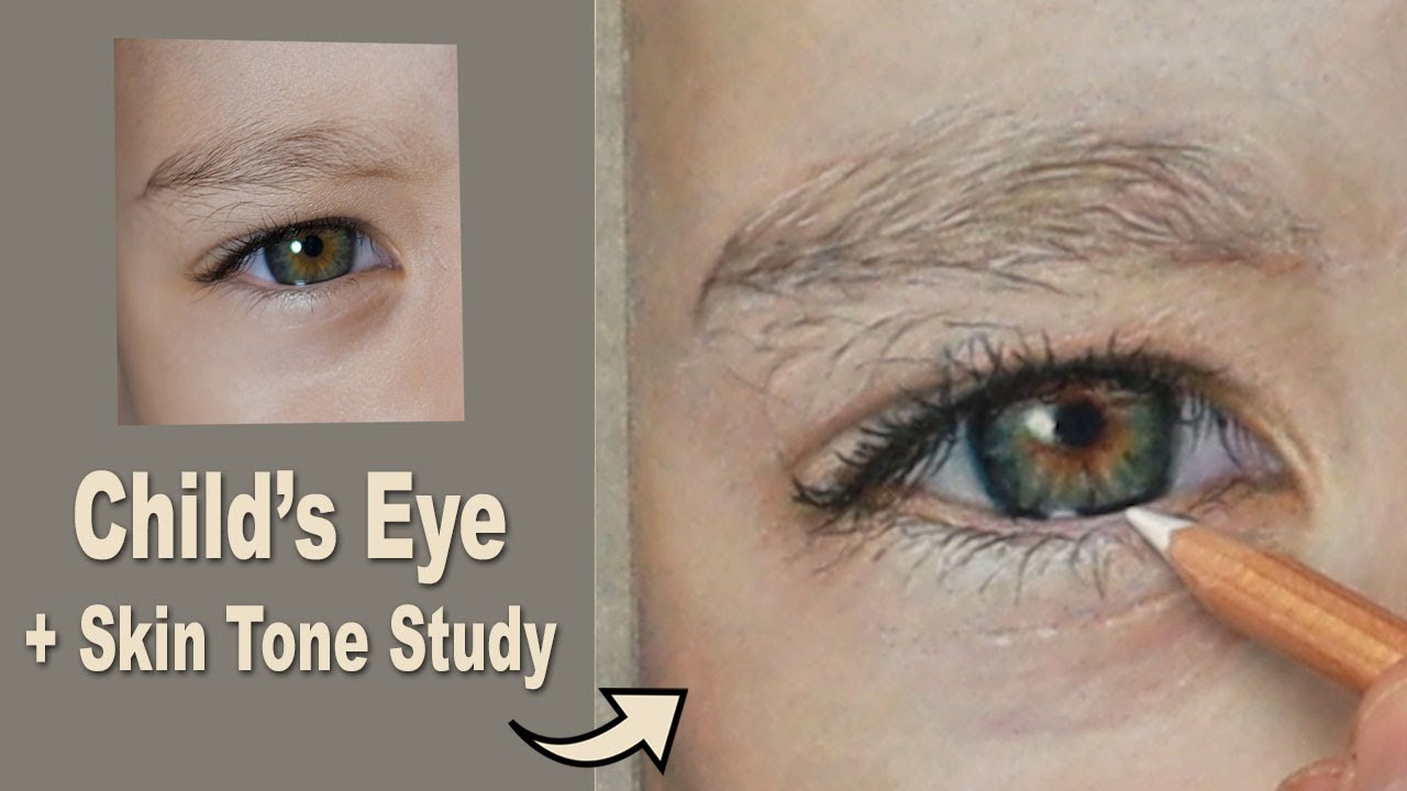 Pastel Pencil Tutorial ~ How to draw Realistic Child's EYES AND SKIN ...