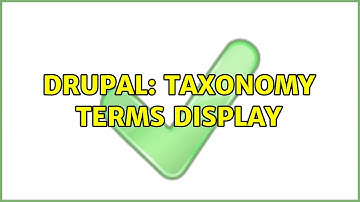 Drupal: Taxonomy terms display
