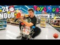 24 HOUR TOYS R US BOX FORT! Ultimate Toys R Us Fort With Cars, Toys & More! (Part 2)