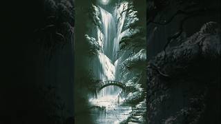 pencil sketch of a dark forest