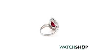 Famous Gemstone Jewellery Ladies' Sterling Silver Ruby Pear Cluster Ring Size N (G0119RB-RU-N) Net Worth