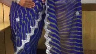 Blue Pure Georgette Leheriya Saree With Blouse