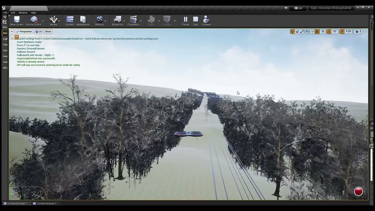 Wind gust effects on a multirotor near powerlines - part 1 sixth view