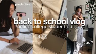 FIRST WEEK BACK TO COLLEGE VLOG (online college student edition)