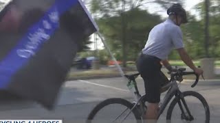Columbus Police cadet takes to bicycle to honor those who lost their lives in the line of duty