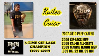 Kailee Cuico Career Tribute: San Pedro High School Softball (2007-2010)