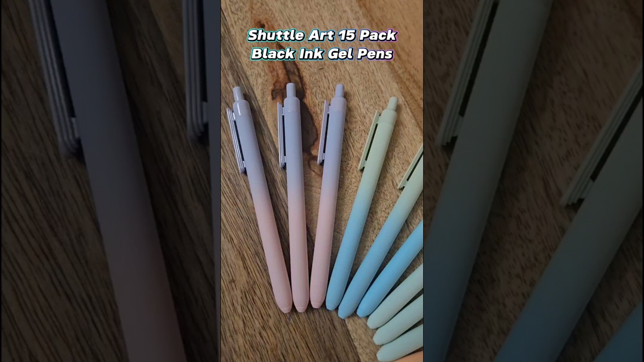 Shuttle Art 15 Pk Black Ink Gel Pens 