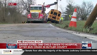 Butler County school bus driver cited after student injured in crash