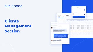 SDK.finance | Client Management Tools: Onboarding, Verification, Profiles, and Account Control