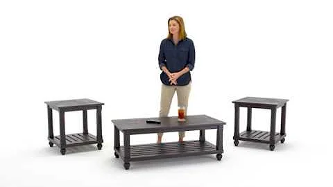 Mallacar Contemporary 3-Piece Table Set - Includes Coffee Table & 2 End Tables - Black