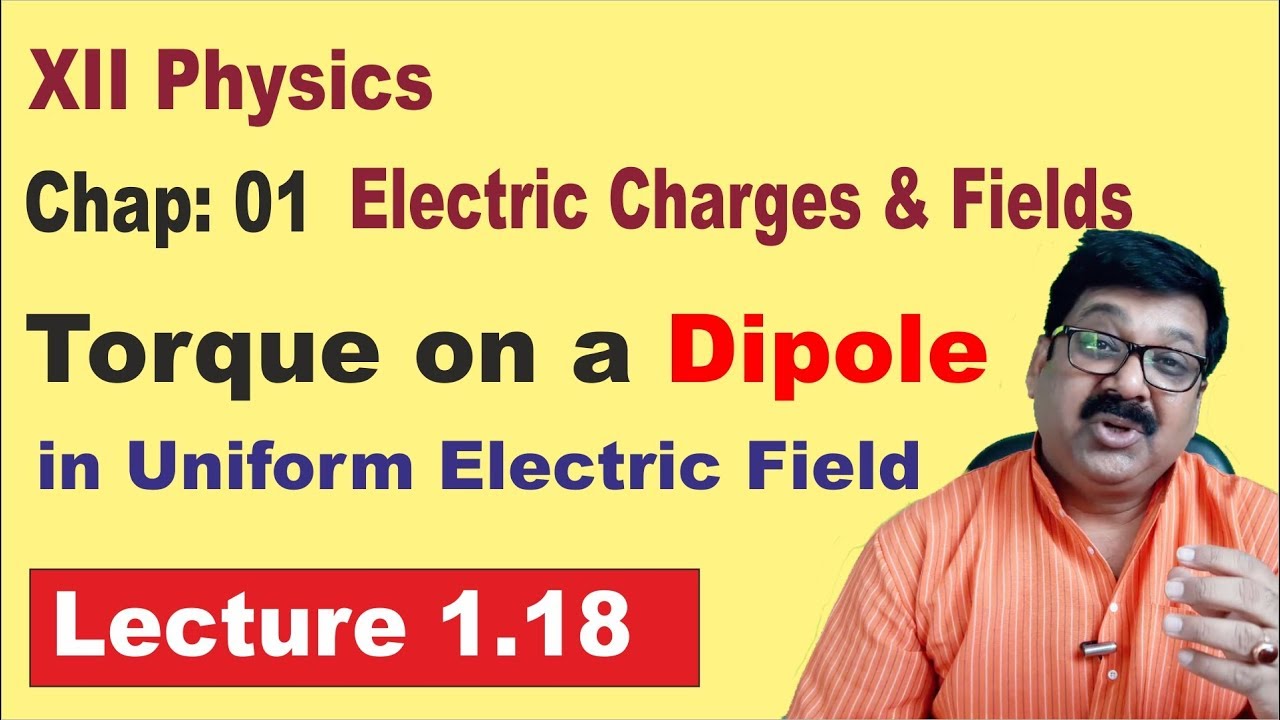 1.18, Torque on a Dipole in a Uniform Electric Field, Class 12 Physics ...