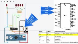 Arduino - Montagem do CI 74HC93 - Contador binário