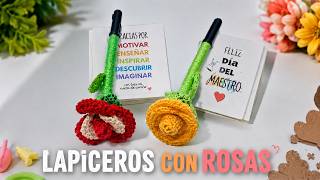 EL MEJOR REGALO ROSAS A CROCHET paso a paso / pencil con flower  crochet