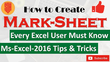 How To Create Marksheet In Excel | Every Excel Users Must Know This Excel Marksheet Tips In Hindi