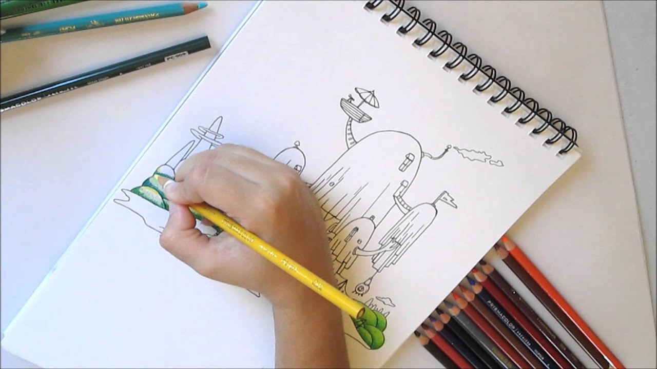 Art Time Lapse: How to draw Adventure Time treehouse!