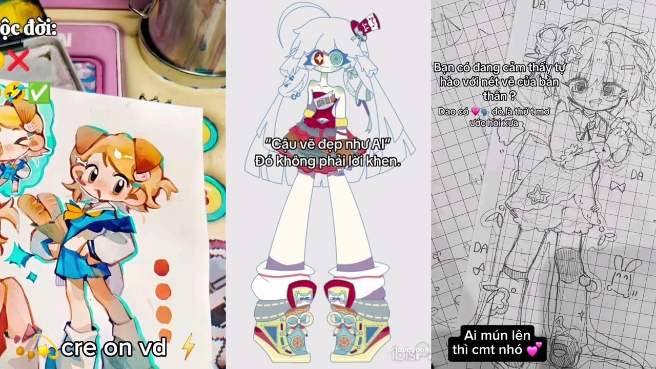 🎨💫 [ TỔNG ] Các dân vẽ trên tiktok ||  cre on vd⚡️ 